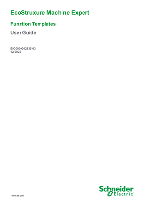 Image of EcoStruxure Machine Expert - Function Templates Library Guide