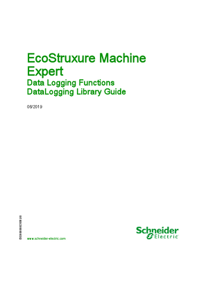 Image of EcoStruxure Machine Expert - Data Logging Functions - DataLogging Library Guide