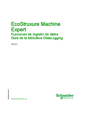 Imagen de EcoStruxure Machine Expert - Funciones de registro de datos - Guía de la biblioteca DataLogging