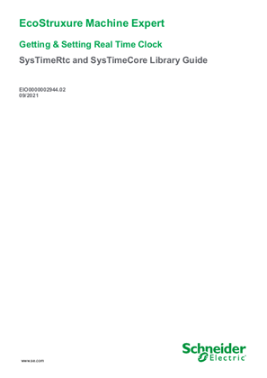 Image of EcoStruxure Machine Expert - Getting & Setting Real Time Clock, SysTimeRtc and SysTimeCore Library Guide