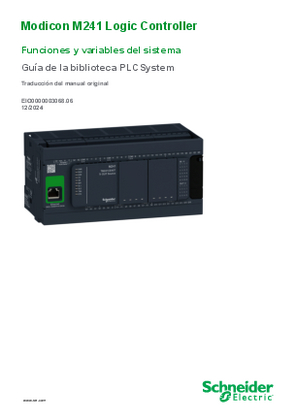 Imagen de Modicon M241 Logic Controller, Funciones y variables de sistema, Guía de la biblioteca PLCSystem