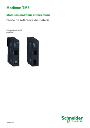 Image de Modicon TM3 - Modules émetteur et récepteur, Guide de référence du matériel