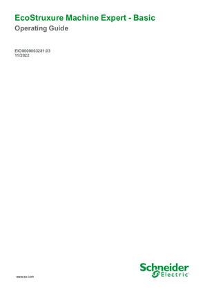 Image of EcoStruxure Machine Expert - Basic, Operating Guide