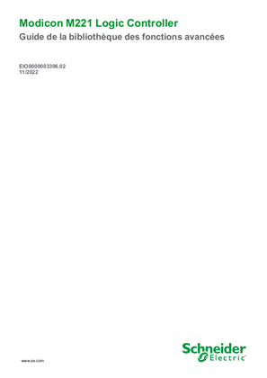 Image de Modicon M221 - Logic Controller, Guide de la bibliothèque des fonctions avancées