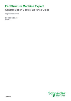 Image of EcoStruxure Machine Expert, General Motion Control Libraries Guide