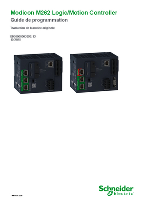 Image de Modicon M262 Logic/Motion Controller, Guide de programmation