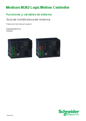 Imagen de Modicon M262 Logic/Motion Controller, Funciones y variables de sistema, Guía de la biblioteca del sistema