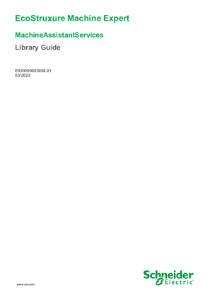 Obrázek EcoStruxure Machine Expert - MachineAssistantServices, Library Guide
