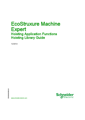 Image de EcoStruxure Machine Expert - Hoisting Application Functions, Hoisting Library Guide