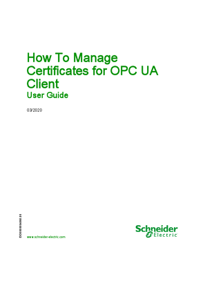 的映像 How To Manage Certificates for OPC UA Client, User Guide