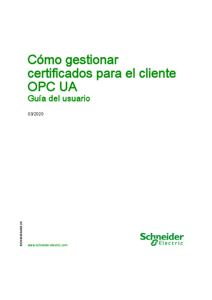 Imagen de Cómo gestionar certificados para el cliente OPC UA, Guía del usuario