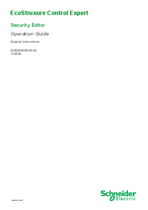 Image of EcoStruxure™ Control Expert - Security Editor, Operation Guide