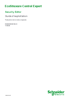 Image de EcoStruxure™ Control Expert - Security Editor, Guide d’exploitation