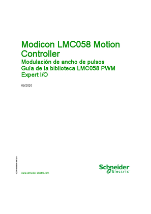 Imagen de Modicon LMC058 Motion Controller - Modulación de ancho de pulsos, Guía de la biblioteca LMC058 PWM Expert I/O