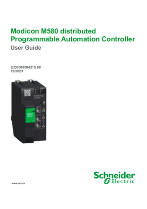 Image of Modicon M580 distributed Programmable Automation Controller, User Guide
