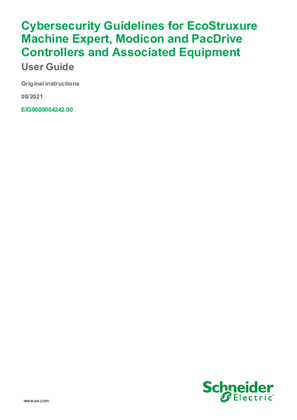 Image of Cybersecurity Guidelines for EcoStruxure Machine Expert, Modicon and PacDrive Controllers and Associated Equipment, User Guide