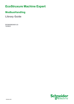 Image of EcoStruxure Machine Expert - ModbusHandling, Library Guide
