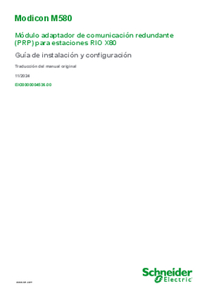 Imagen de Modicon M580 - Módulo adaptador de comunicación redundante (PRP) para estaciones RIO X80, Guía de instalación y configuración