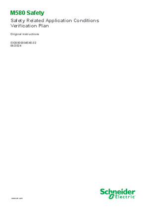 Image of M580 Safety - Safety Related Application Conditions, Verification Plan
