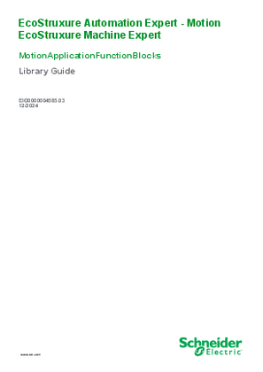 Imagem de EcoStruxure Automation Expert - Motion, EcoStruxure Machine Expert - MotionApplicationFunctionBlocks, Library Guide