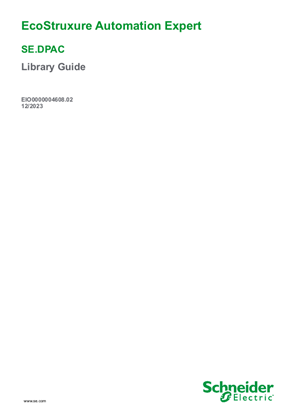 Image of EcoStruxure Automation Expert - SE.DPAC, Library Guide