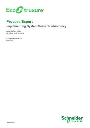 Image of EcoStruxure Process Expert System Server Redundancy - Application Note
