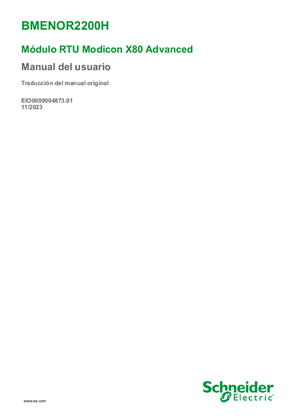 Imagen de BMENOR2200H - Módulo RTU Modicon X80 Advanced, Manual del usuario