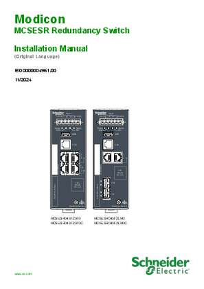 Imagen de Modicon MCSESR Managed Switch, Installation Manual