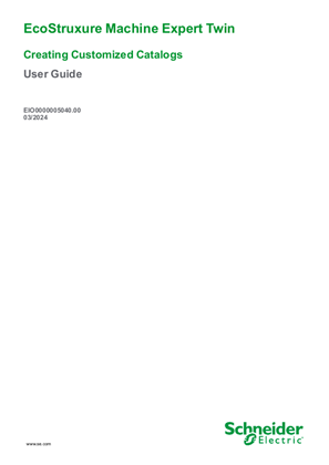Image of EcoStruxure Machine Expert Twin, How to Create Customized Catalogs - User Guide