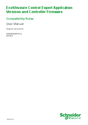 Image of EcoStruxure Control Expert Application Versions and Controller Firmware Compatibility Rules, User Manual
