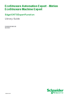 イメージ EcoStruxure Automation Expert - Motion, EcoStruxure Machine Expert EdgeIONTSExpertFunction, Library Guide