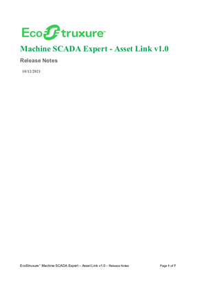 Image of EcoStruxure Machine SCADA Expert - Asset Link 1.0