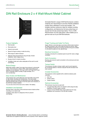 Immagine di DIN Rail Enclosure 2 x 4 Wall-Mount Metal Cabinet