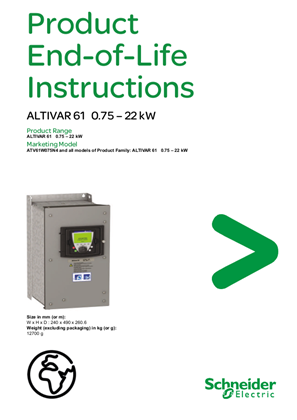 Image of ALTIVAR 61, 0.75 – 22 kW, Product End-of-Life Instructions