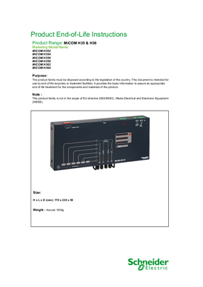 Imagen de End of Life Instructions - MiCOM H35 & H36