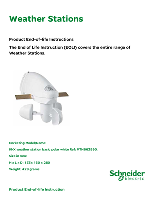 的映像 KNX, KNX_Weather stations - Product End of life Instructions