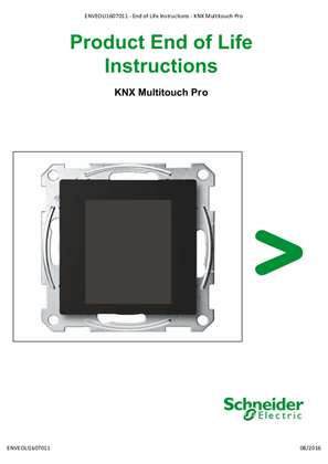 的映像 KNX, Multitouch Pro - Product End of Life Instructions