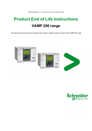 Image of Vamp 200 Series, Circularity Profile, End of Life Instructions