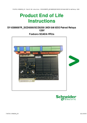 的映像 Multi Input Output Module 129 V - 6 Paired Pilot Relay - Product End of Life Instructions