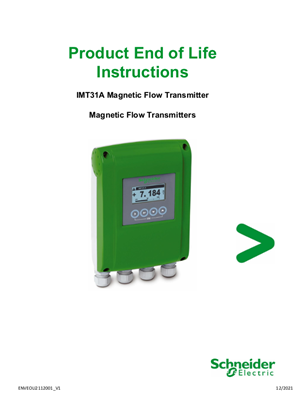 的映像 IMT31A Magnetic Flow Transmitter, Product End of Life Instructions