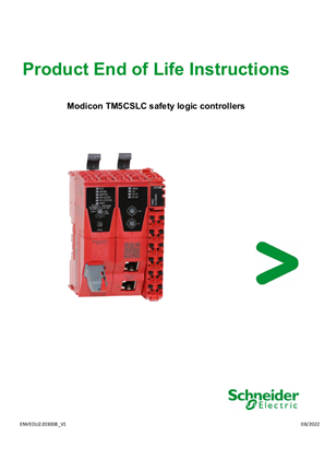 的映像 Modicon TM5CSLC safety logic controllers, Product End of Life Instructions