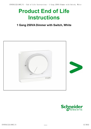 的映像 1 Gang 250VA Dimmer with Switch, White