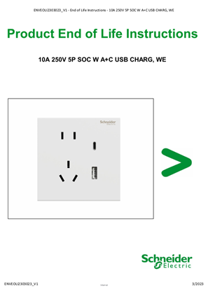 的映像 10A 250V 5P SOC W A+C USB CHARG, WE