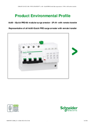 Image of Acti9 - iQuick PRD40r modular surge arrester - 3P+N - with remote transfer - Product Environmental Profile