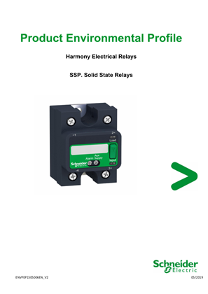 이미지 Harmony Electrical Relays - SSP. Solid State Relays, Product Environmental Profile