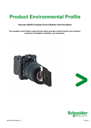 的映像 Harmony XB5 - XB6 Complete Control Buttton with Key Option, Product Environmental Profile