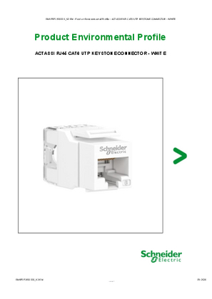 PEP - RJ45 JACK CAT6A UTP KEYSTONE SH WHITE Environmental disclosure |  Schneider Electric