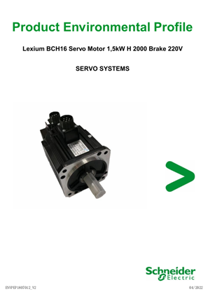 的映像 Lexium BCH16 Servo Motor 1,5kW H 2000 Brake 220V, Product Environmental Profile