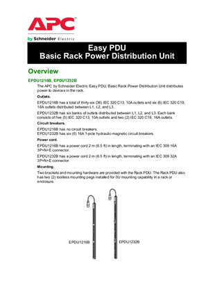 Image of EPDU1216B/EPDU1232B Specification