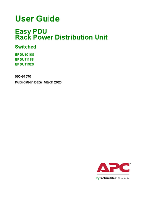 Obrázek EASY RACK PDU 1 PHASE SWITCHED USER GUIDE